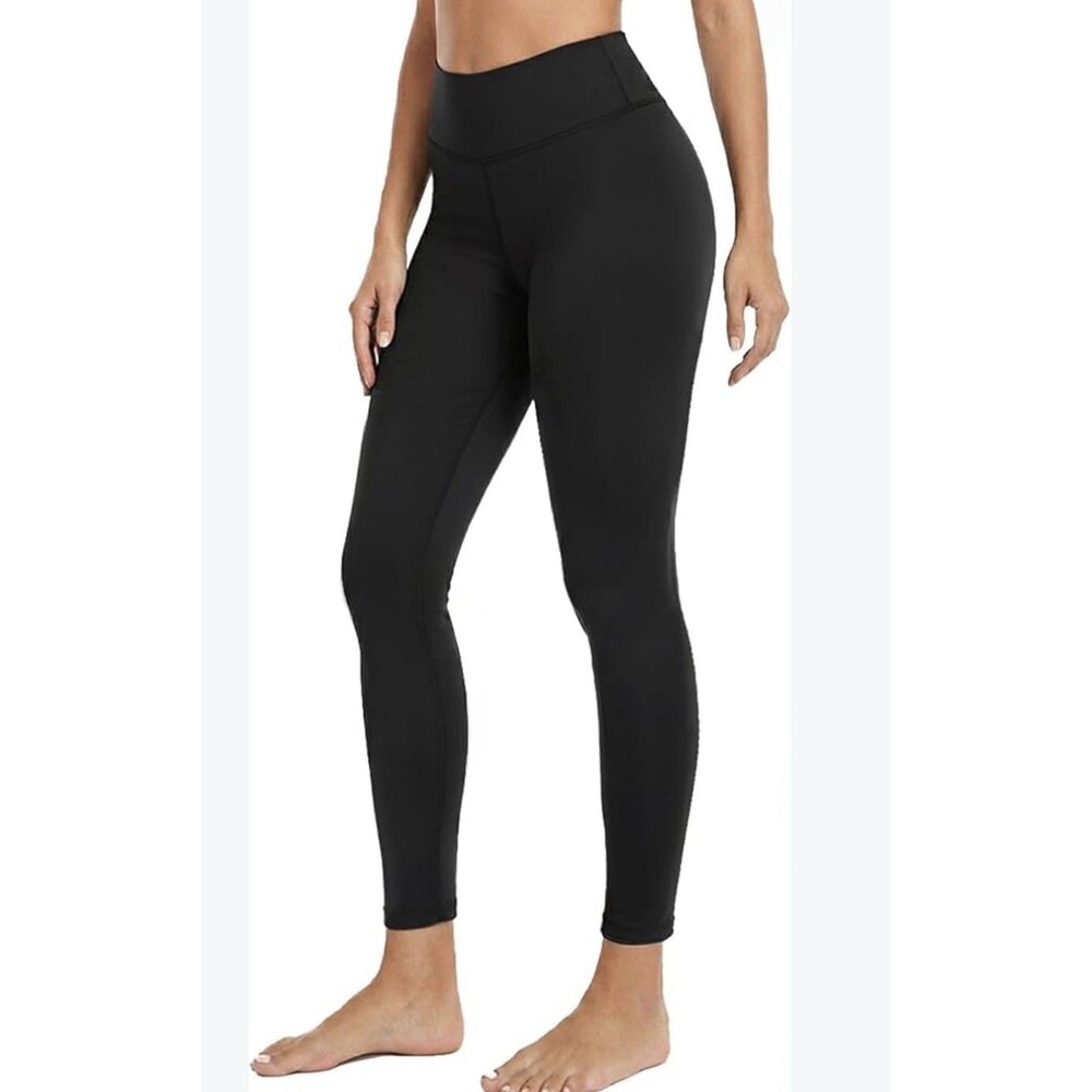 Felina Womens Black High Waisted Activewear Leggings Size M